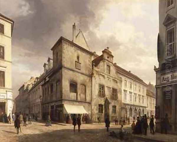 Old Berlin City Hall Oil Painting by Carl Georg Anton Graeb