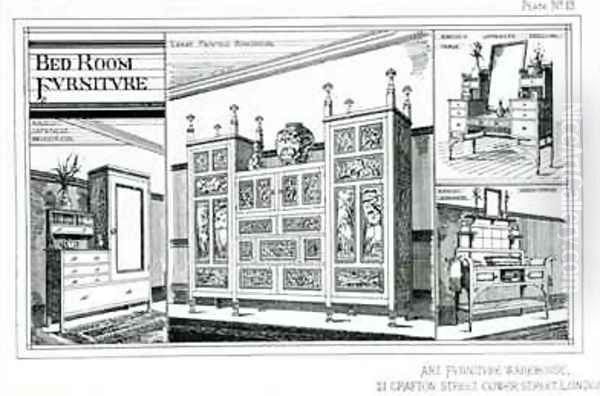 Bedroom Furniture from the Art Furniture Warehouse Oil Painting by Edward William Godwin