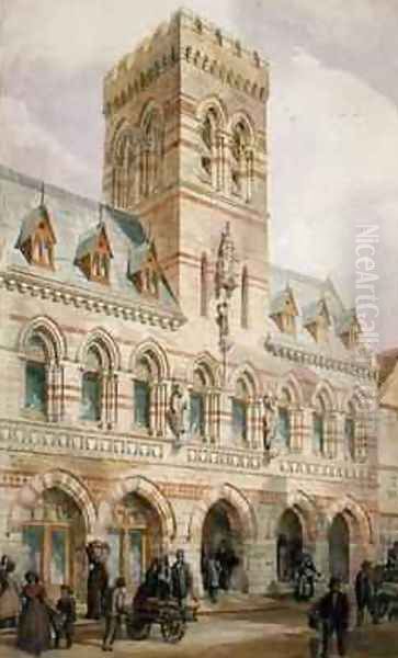 Congleton Town Hall Oil Painting by Edward William Godwin