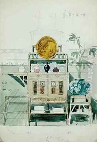 Design for a Sideboard Oil Painting by Edward William Godwin