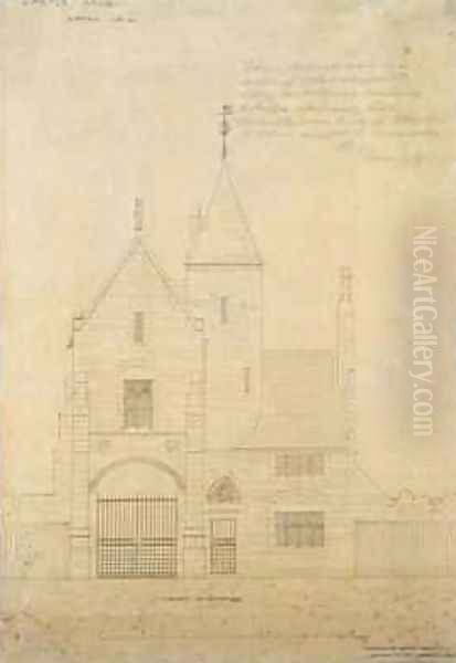 Front Elevation of Castle Ashby Oil Painting by Edward William Godwin