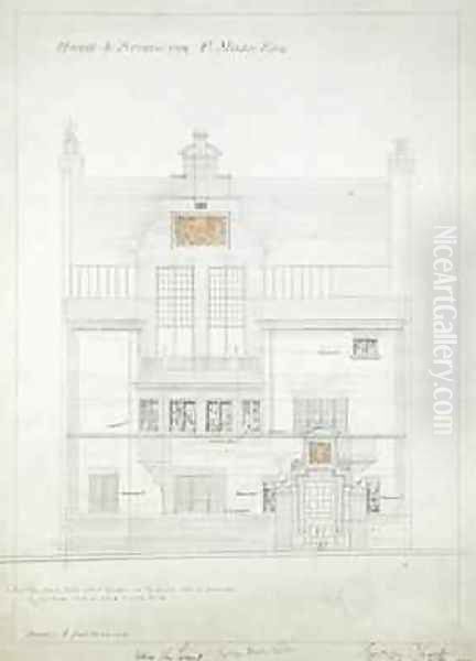 Working drawing for House and Studio for F Miles Esq Tite Street Chelsea Oil Painting by Edward William Godwin