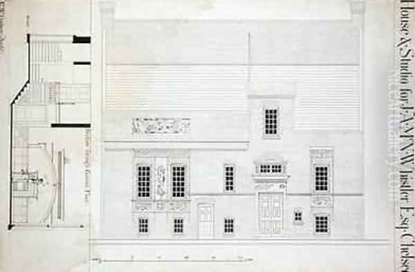 Design for House and Studio for JAM Whistler Esq Chelsea Oil Painting by Edward William Godwin