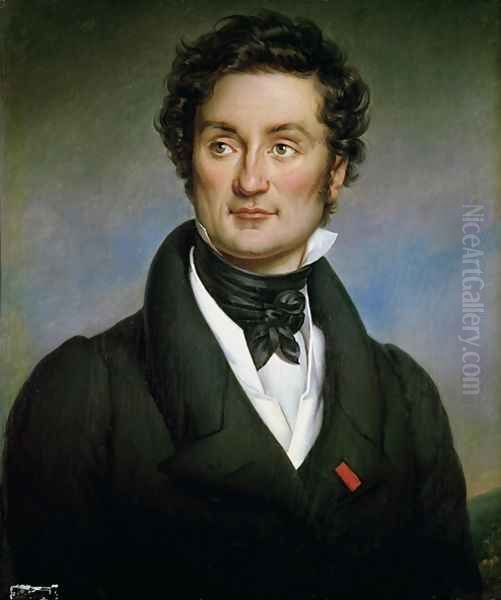 Portrait of Charles Nodier 1780-1844 Oil Painting by Paulin Jean Baptiste Guerin