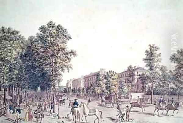 The Grands Boulevards in 1804 Oil Painting by Garbizza, Angelo