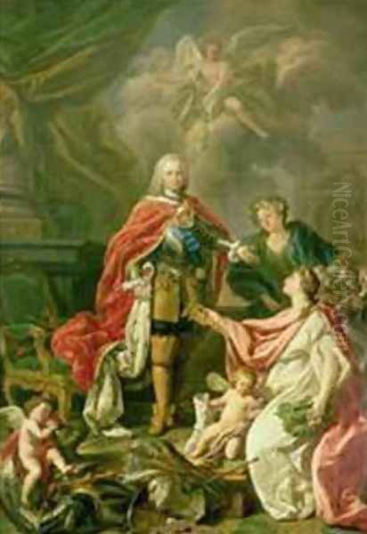 Ferdinand VI 1713-59 as Patron of Arts and Sciences Oil Painting by Antonio Gonzalez Ruiz