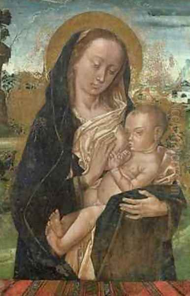 The Virgin Mary Quieting the Baby Jesus Oil Painting by Goes, Hugo van der