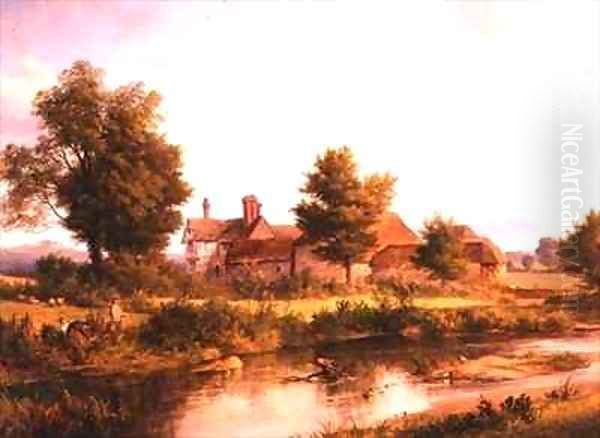 View of Unstead House near Bramley Oil Painting by Edmund Gill