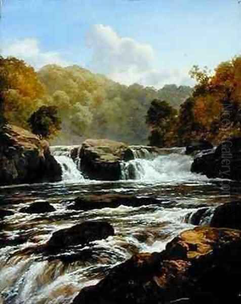 Falls on the Clyde Bonnington Lynn Oil Painting by Edmund Gill