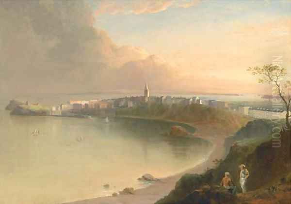 View of Tenby from the North-East Oil Painting by Edmund Gill