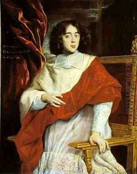 Emmanuel Theodose de la Tour dAuvergne 1643-1715 Cardinal de Bouillon Oil Painting by Giovanni Battista (Baciccio) Gaulli