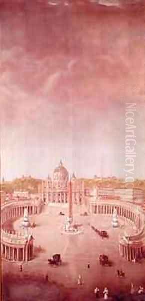 View of St Peters Rome Oil Painting by Auguste Simon Garneray