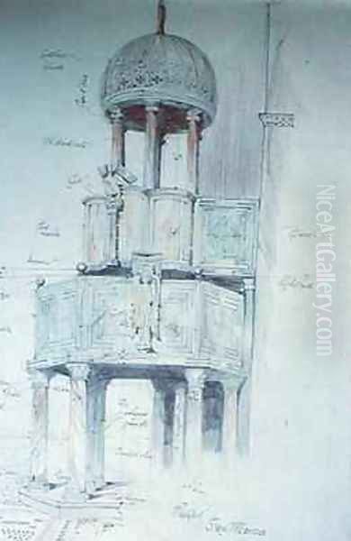 Design for the Pulpit at San Marco Venice Oil Painting by Ernest William Gimson