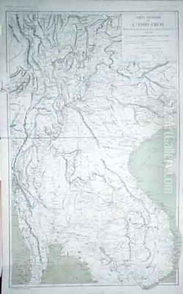 Map of Indochina from Atlas du Voyage dExploration en Indochine 1866-68 Oil Painting by Francis Garnier