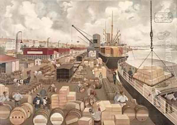 The Port of Bordeaux Oil Painting by Garrouste-Harribey