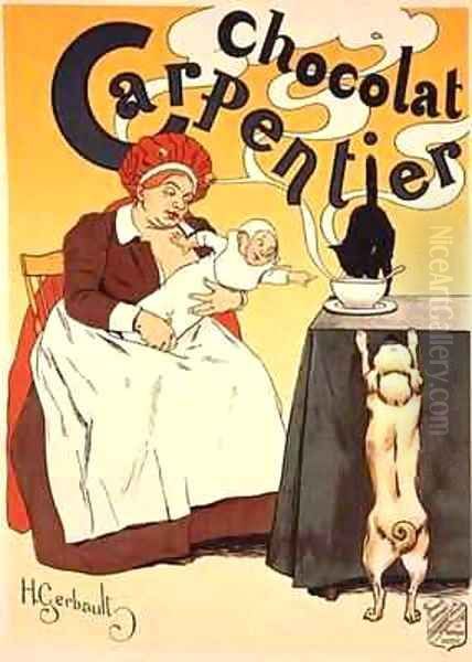 Reproduction of a poster advertising Carpentier Chocolate Oil Painting by Henri Gerbault