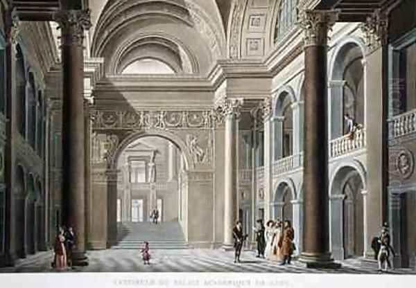 Vestibule of the Palais Academique at Ghent from Choix des Monuments Edifices et Maisons les plus remarquables du Royaume des Pays Bas Oil Painting by Pierre Jacques Goetghebuer