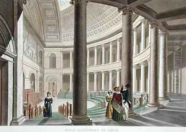 Interior of the Academy at Liege from Choix des Monuments Edifices et Maisons les plus remarquables du Royaume des Pays Bas Oil Painting by Pierre Jacques Goetghebuer