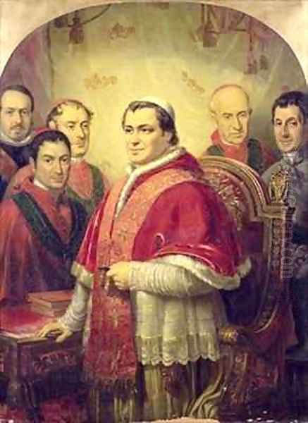 Pope Pius IX 1792-1878 Oil Painting by Jose Galofre Y Coma