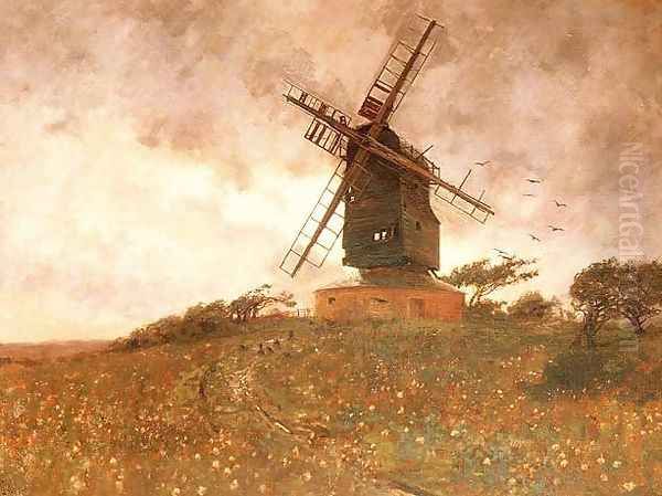 The Haunted Windmill Oil Painting by W.H.Murphy Grimshaw