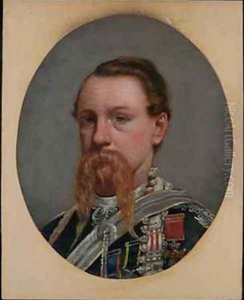 Major Frederick Robertson Aikman VC 4th Bengal Native Infantry Oil Painting by Capt. I.A. Goldingham