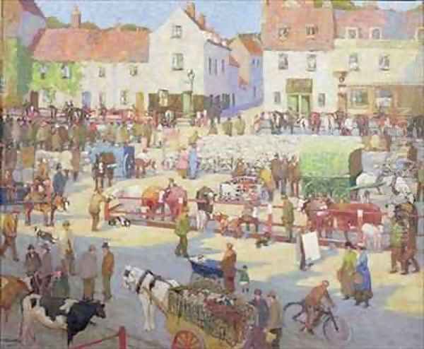 Romford Market Oil Painting by Edith Mary Garner