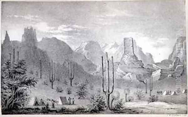 Chain of Natural Spires on the Gila Oil Painting by C.B. Graham