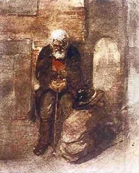 Poor Jew one of the Pictures at an Exhibition Oil Painting by Viktor Aleksandrovich Gartman (Hartman)