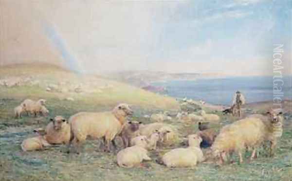 On the Hillside in Spring Amberley Oil Painting by Alfred Fitzwalter Grace