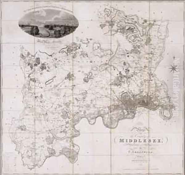 Map of the County of Middlesex Oil Painting by C. Greenwood