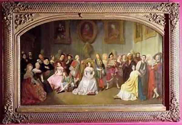 Members of the Comedie Francaise in 1840 Oil Painting by Edmond Aime Florentin Geffroy