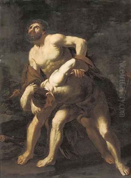 Hercules and Achelous Oil Painting by Luca Giordano