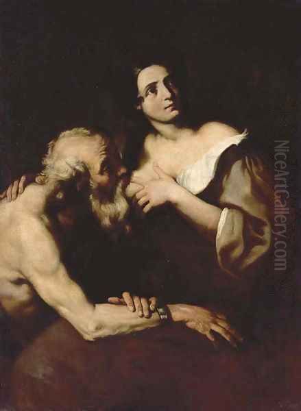 Roman Charity Oil Painting by Luca Giordano