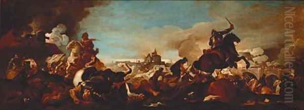 The Capture of the Admiral of France Oil Painting by Luca Giordano