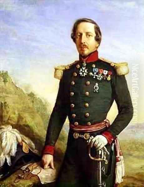 Portrait of Napoleon III 1808-73 Oil Painting by Felix Francois Barthelemy Genaille