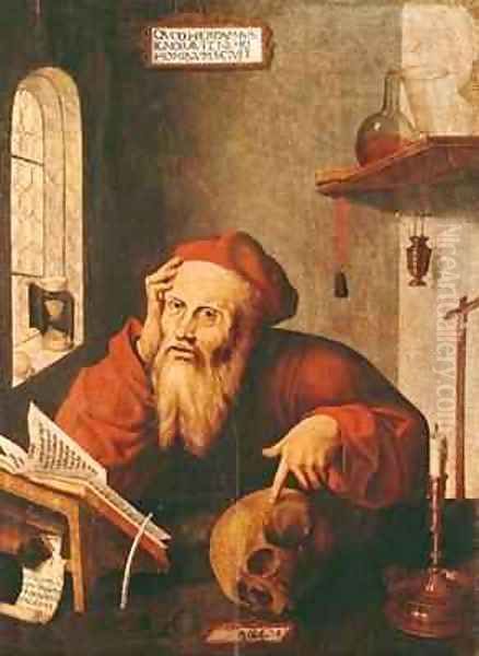 St Jerome Oil Painting by Gautard de Pezenas