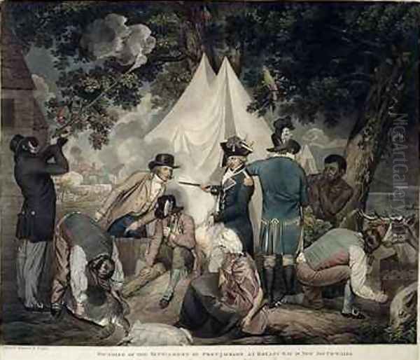 Founding of the settlement of Port Jackson at Botany Bay in New South Wales Oil Painting by Thomas Gosse