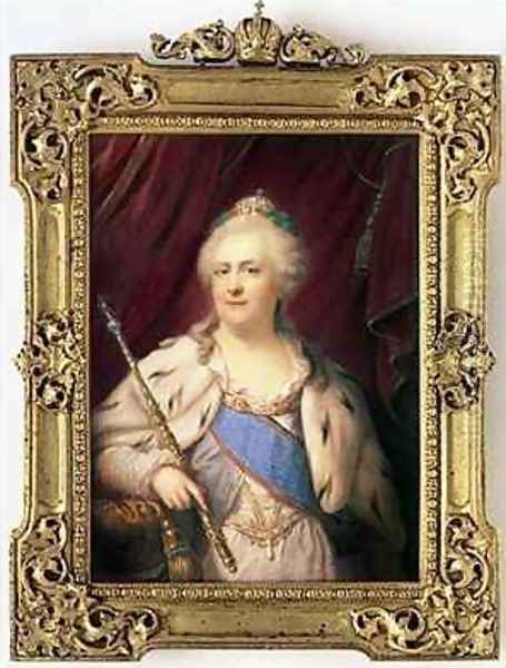 Catherine II Empress of Russia Oil Painting by Johann Baptist Gostl