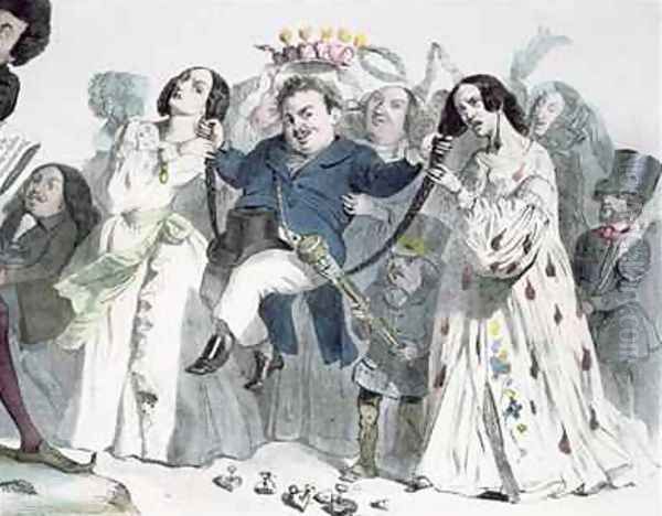 Caricature of Honore de Balzac 1799-1850 Oil Painting by Granville