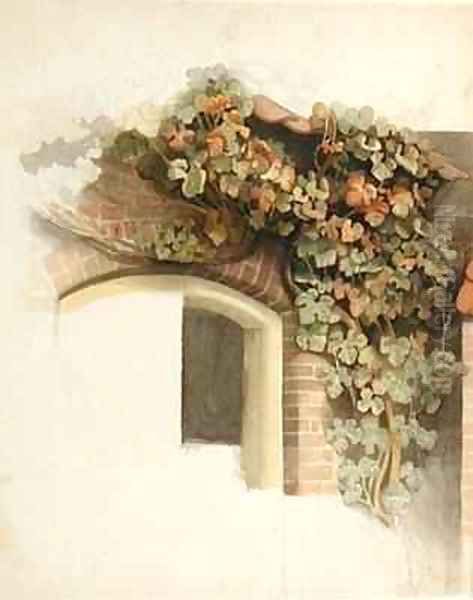 Grapevines on a Brick House Oil Painting by Johann Martin Gensler