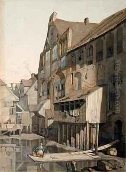 North Side of the St Johannis Klosters in Hamburg Oil Painting by Johann Martin Gensler