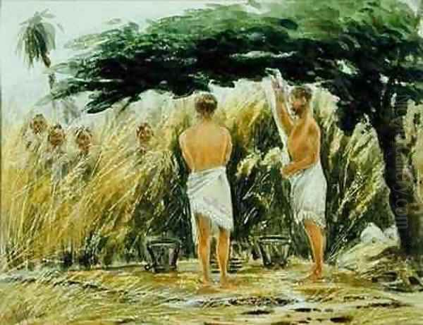 Ablutions Gambia or Sierra Leone Oil Painting by W. G. Gibson