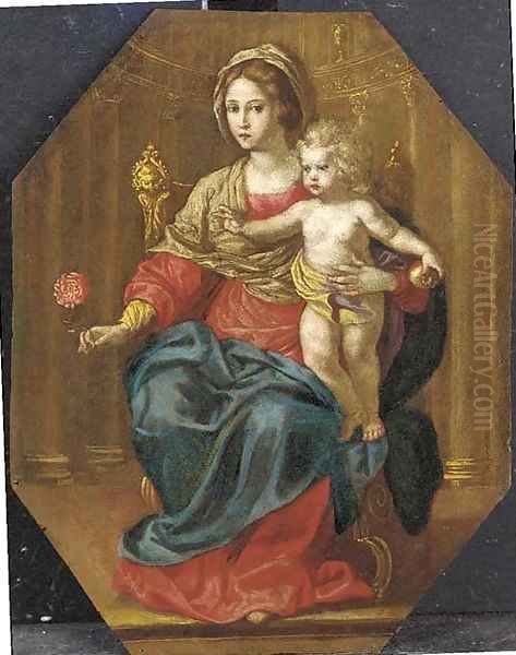 The Madonna and Child Enthroned Oil Painting by Jan Mabuse