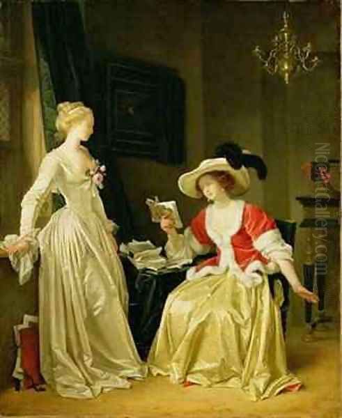 The Reader Oil Painting by M. & Fragonard, J. Gerard