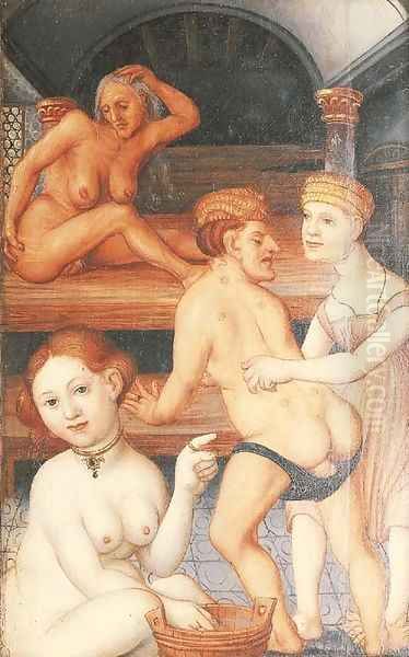 A bathing scene Oil Painting by Hans Baldung Grien