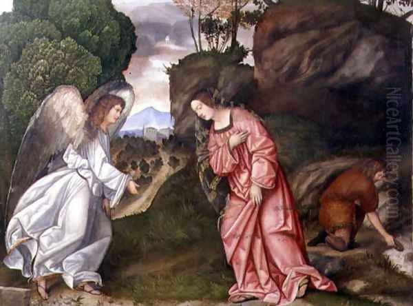 Hagar and the Angel Oil Painting by da Treviso II (Girolamo Pennacchi) Girolamo