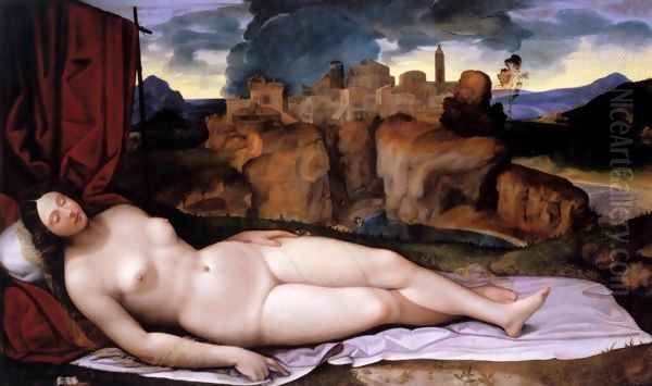 Sleeping Venus Oil Painting by da Treviso II (Girolamo Pennacchi) Girolamo