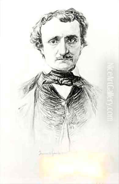 Edgar Allan Poe 1809-49 Oil Painting by Ismael Gentz