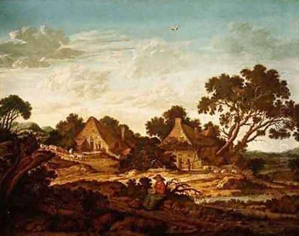 Landscape with Cottages near Middelburg Oil Painting by Johannes Goedaert