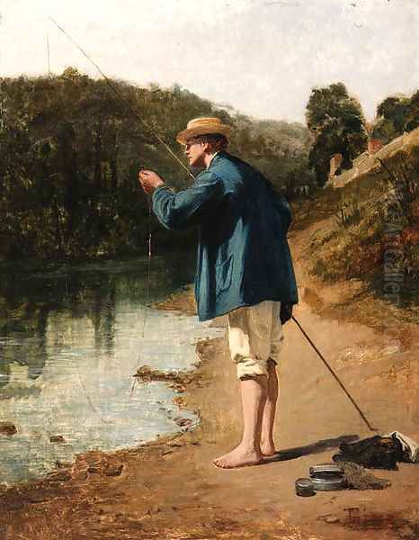 Le pecheur Oil Painting by Theophile (Francois Theophile Etienne) Gide